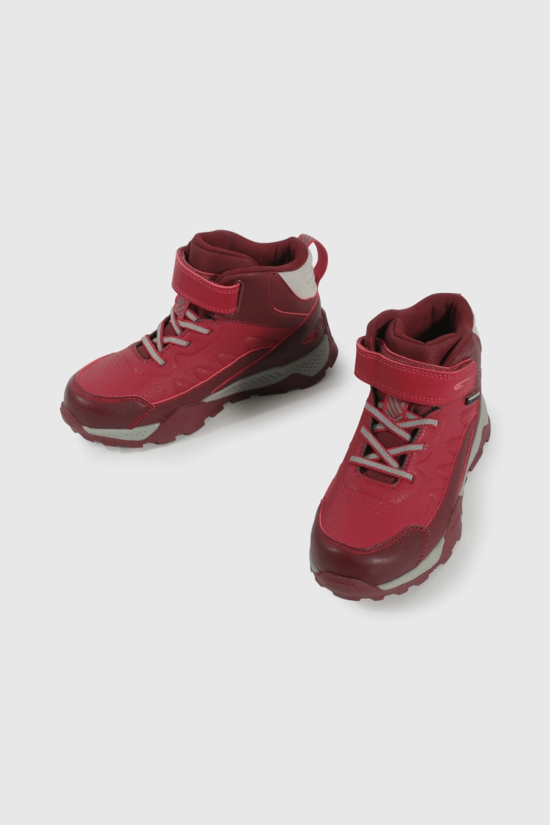 BOTIN OUTDOOR ROJO CAÑA MEDIA CON VELCRO Y CORDON DE NIÑA - 4