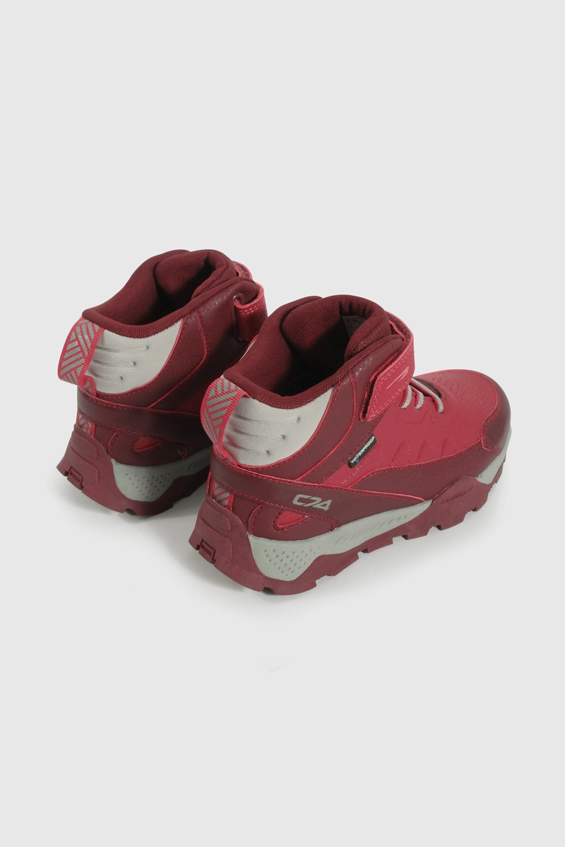 BOTIN OUTDOOR ROJO CAÑA MEDIA CON VELCRO Y CORDON DE NIÑA - 5