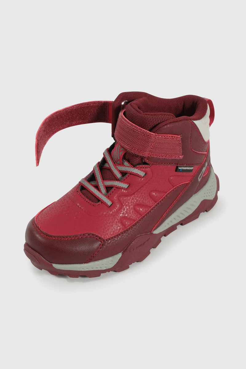 BOTIN OUTDOOR ROJO CAÑA MEDIA CON VELCRO Y CORDON DE NIÑA - 6