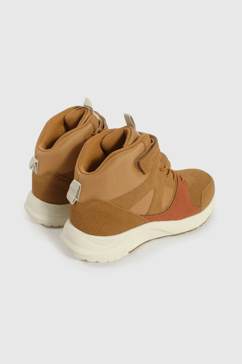 BOTIN CAFE  CAÑA MEDIA CON VELCRO Y CORDON DE NIÑO - 5