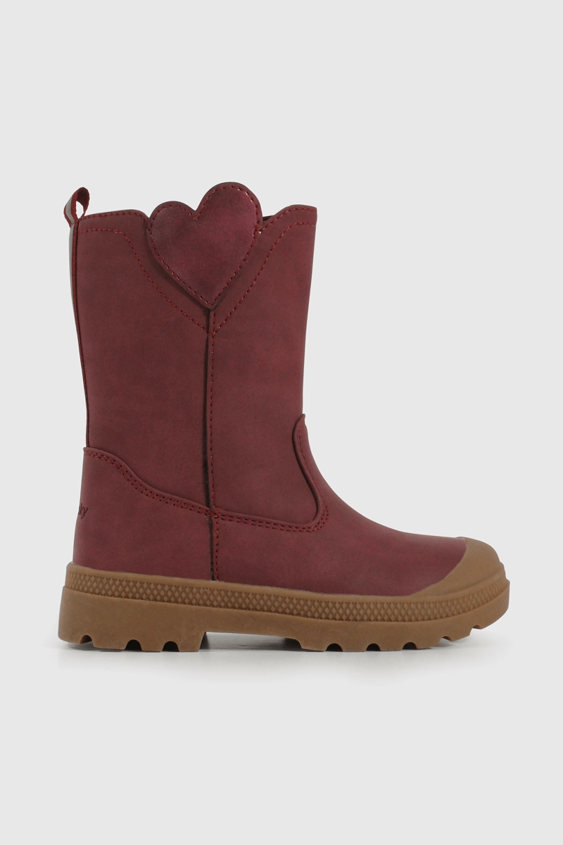 BOTA CAMINANTE ROJO CAÑA ALTA CON CIERRE DE NIÑA - 2