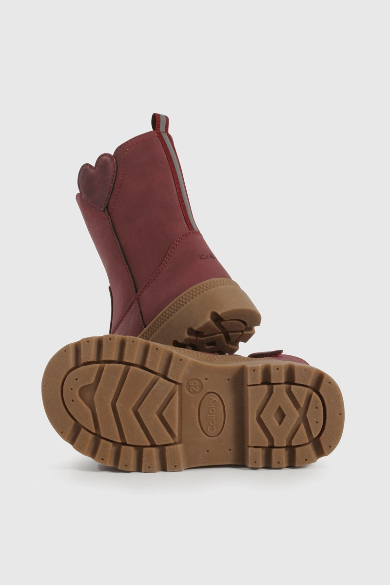 BOTA CAMINANTE ROJO CAÑA ALTA CON CIERRE DE NIÑA - 3