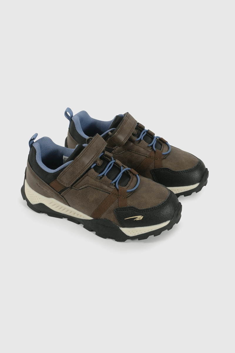ZAPATILLA OUTDOOR CAFE  CAÑA BAJA CON VELCRO Y CORDON DE NIÑO - 1