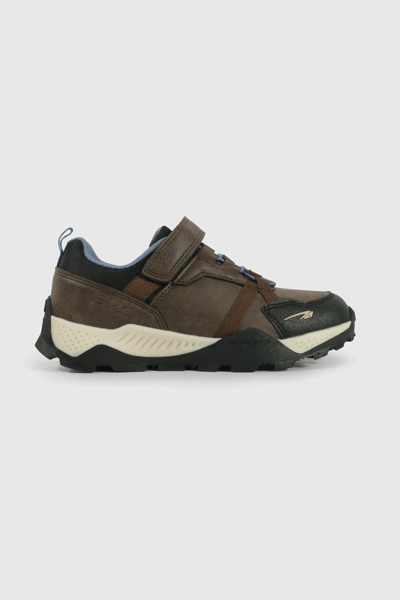 ZAPATILLA OUTDOOR CAFE  CAÑA BAJA CON VELCRO Y CORDON DE NIÑO - 2