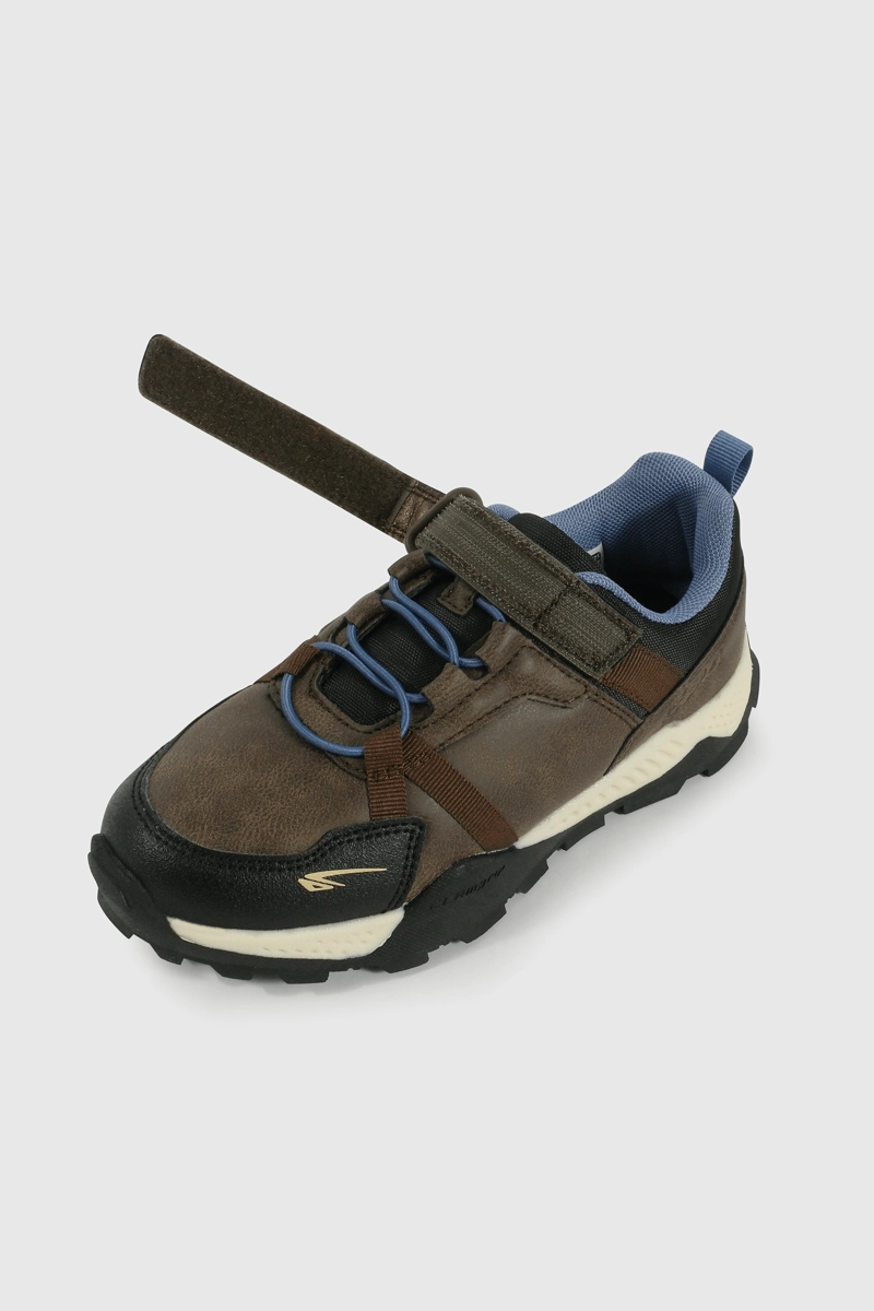 ZAPATILLA OUTDOOR CAFE  CAÑA BAJA CON VELCRO Y CORDON DE NIÑO - 6