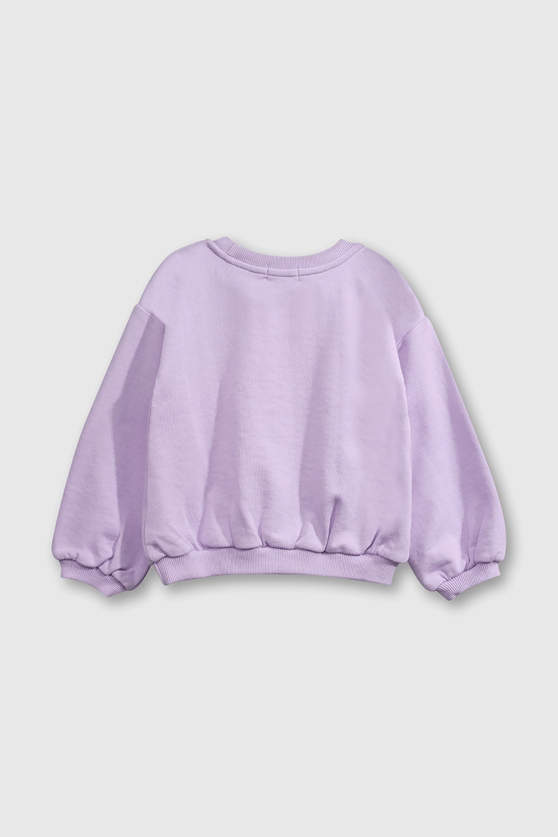 POLERON MORADO HOLGADO DE POLYCOTTON CON ESTAMPADO PARA BEBE - 2