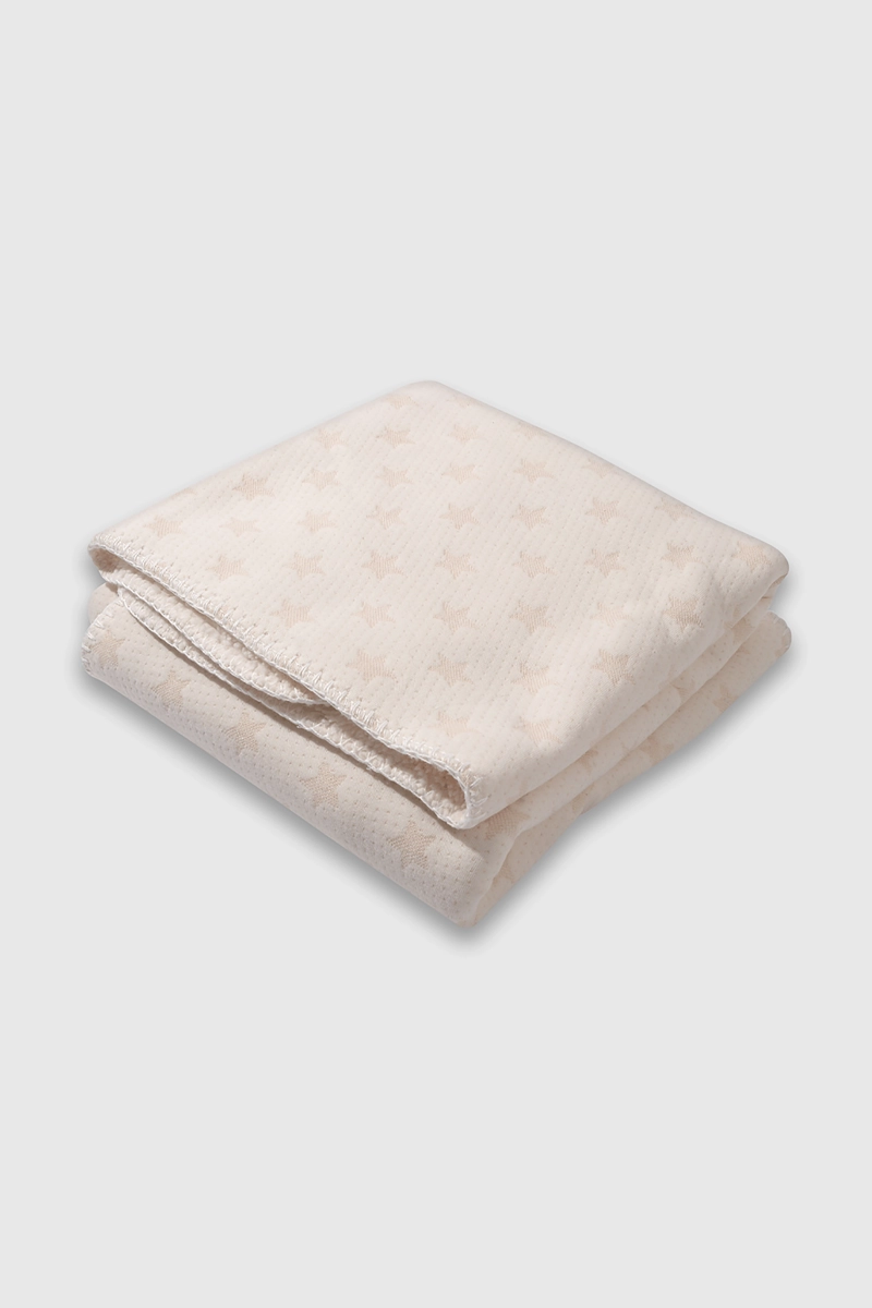 MANTA DOBLE CAPA CON FORRO FELPUDO BEIGE DE BEBE  UNISEX - 2