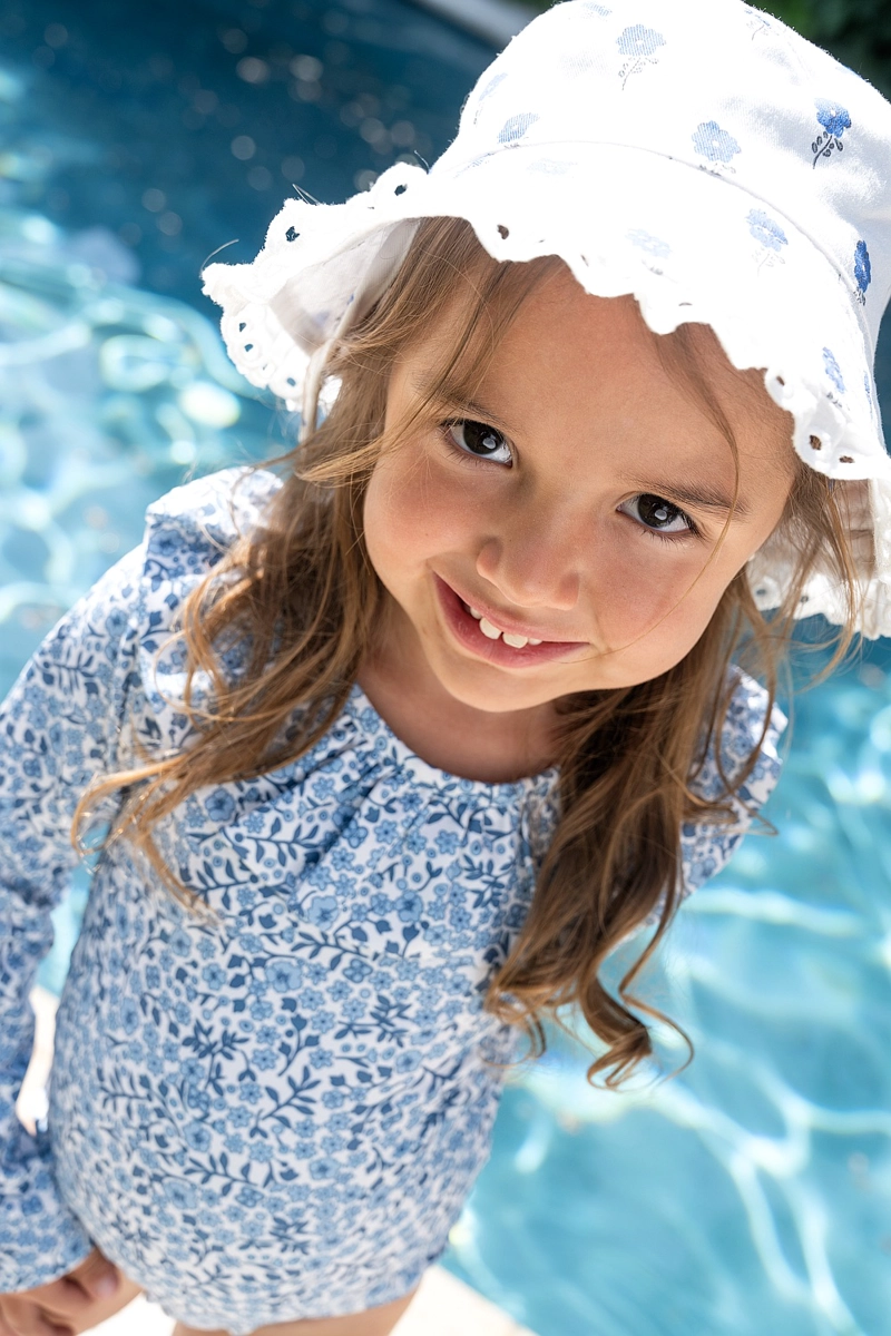 SOMBRERO BLANCO FLORES DE NIÑA INFANTIL TALLA 3/6 M A 12/24M - 2