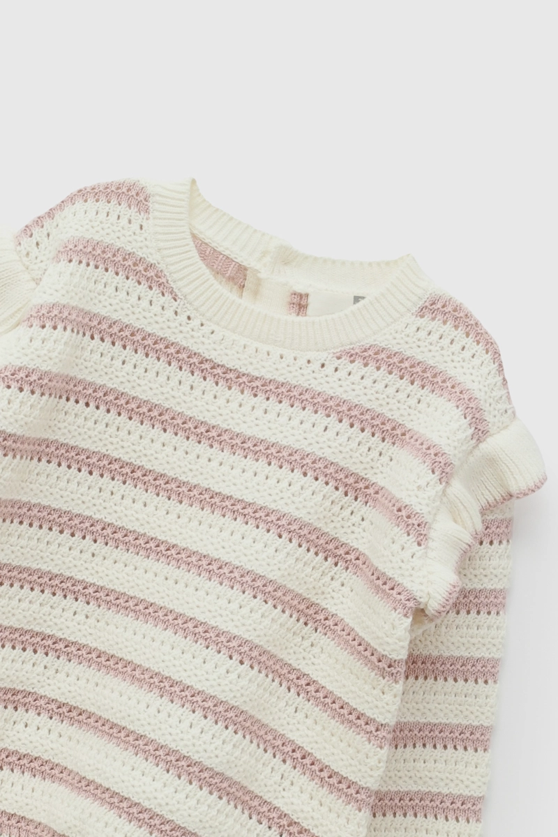 SWEATER RAYAS ROSA VIEJO NIÑA 6-9M A 4-5A COLLOKY - 3