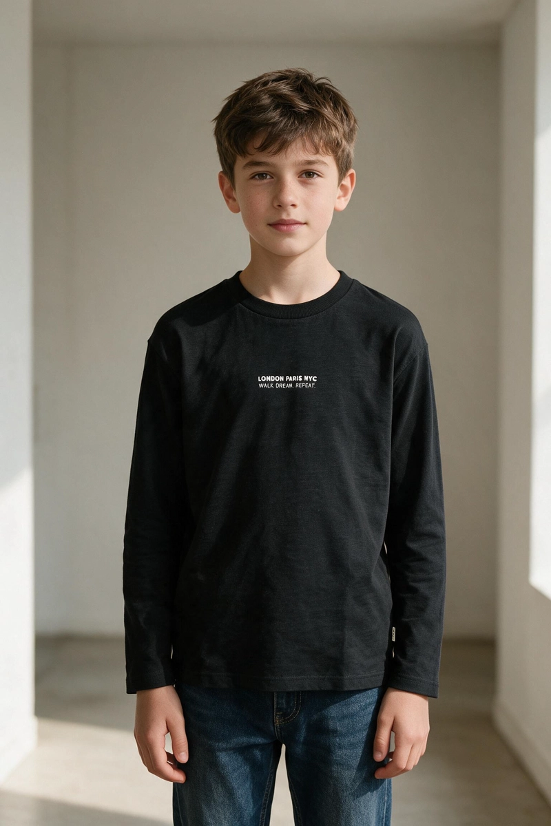 POLERA LONDON NEGRO NIÑO 3-4A A 12-13A COLLOKY - 2