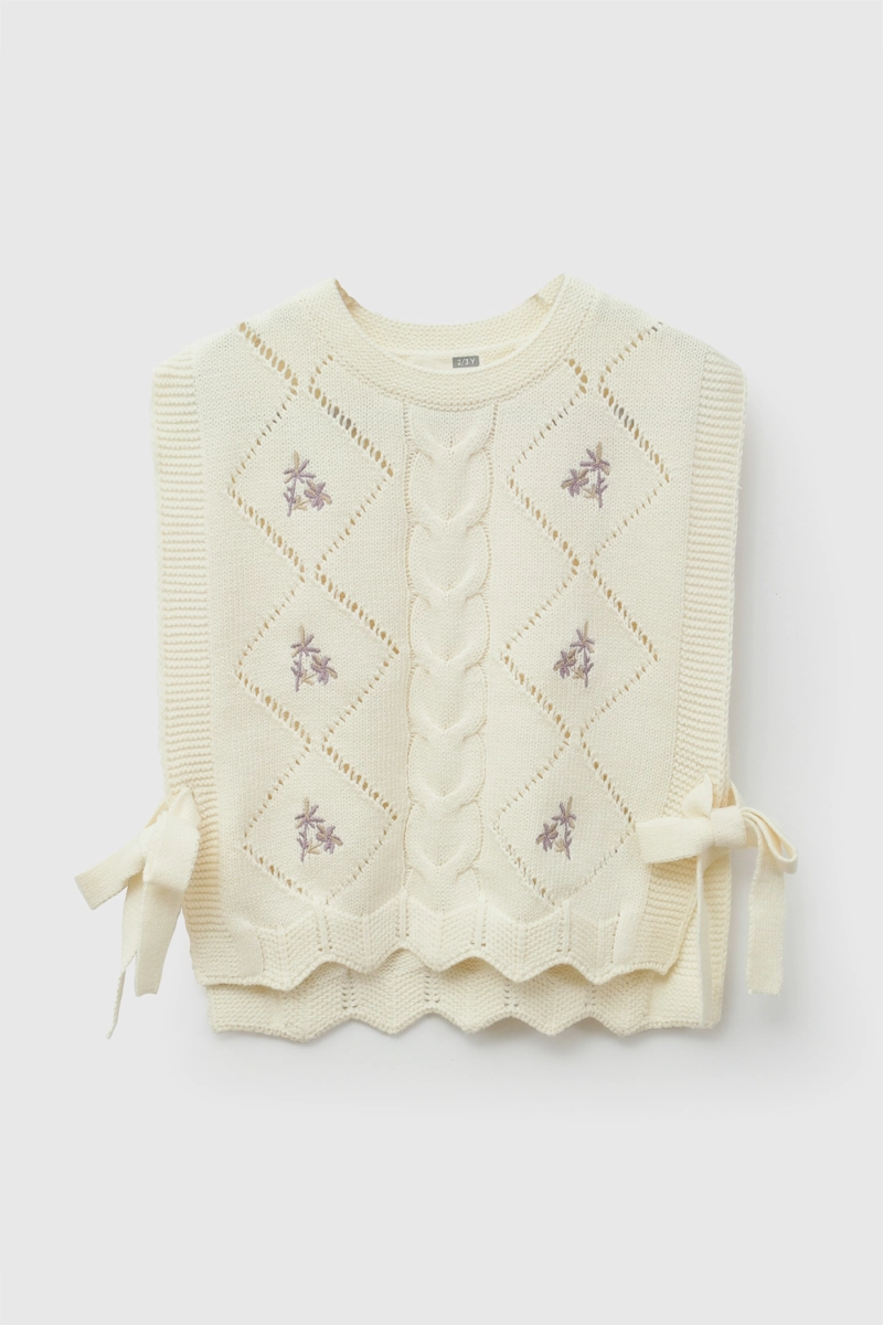 SWEATER TEJIDO CREMA NIÑA 6-9M A 4-5A COLLOKY - 1