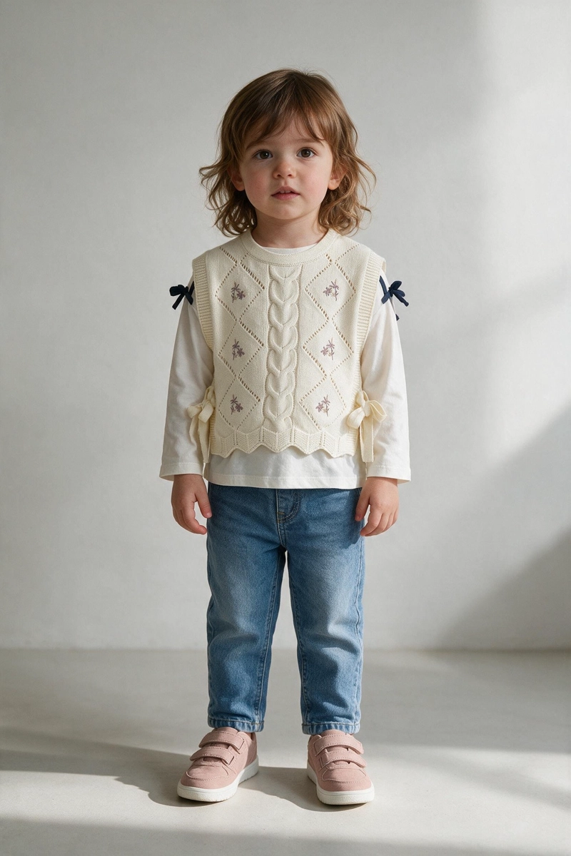 SWEATER TEJIDO CREMA NIÑA 6-9M A 4-5A COLLOKY - 2