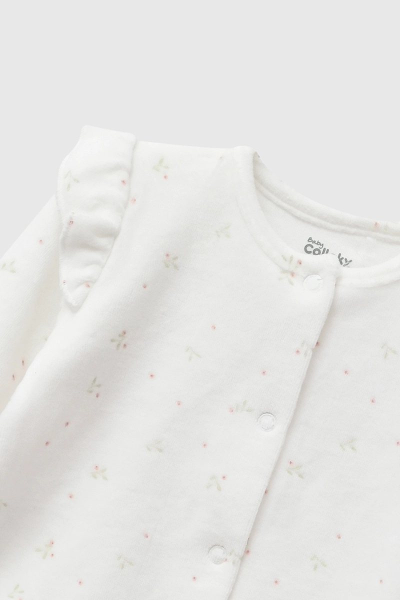 CONJUNTO FLORES PLUSH CREMA NIÑA RN A 6-9M COLLOKY - 4