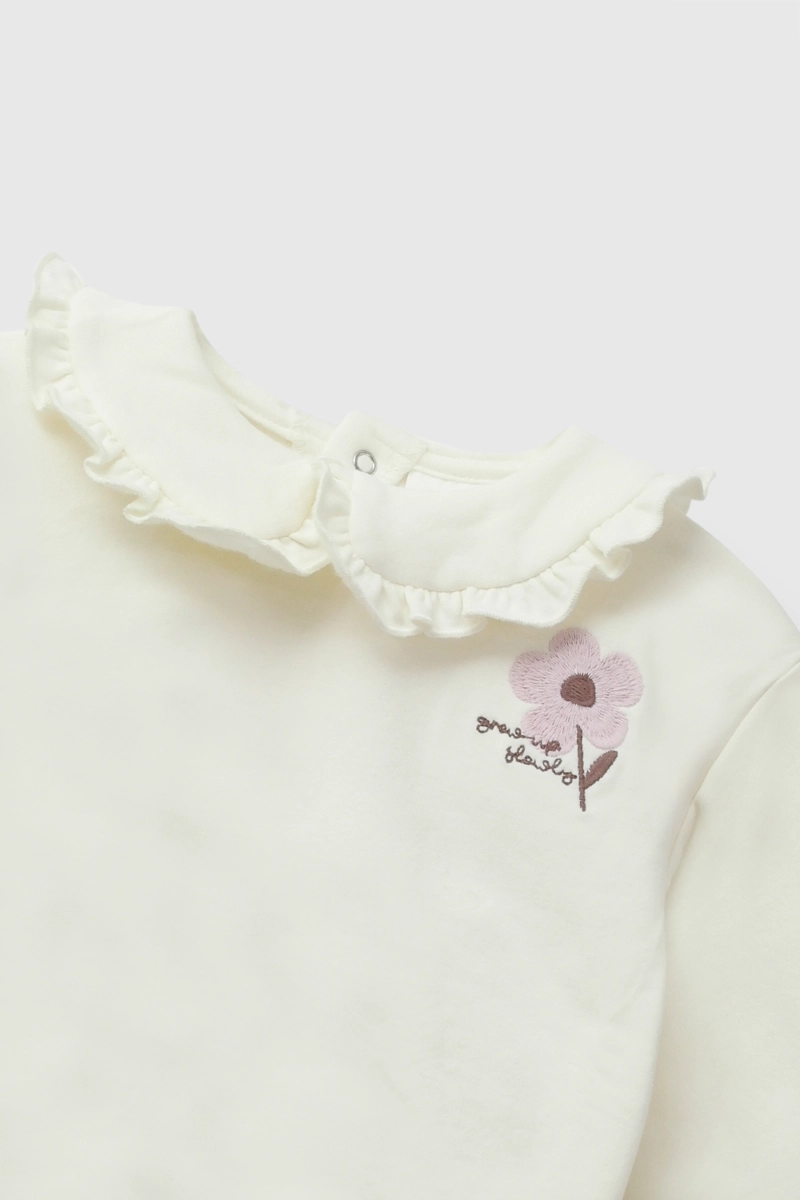 CONJUNTO FLORES PLUSH CREMA NIÑA RN A 6-9M COLLOKY - 8