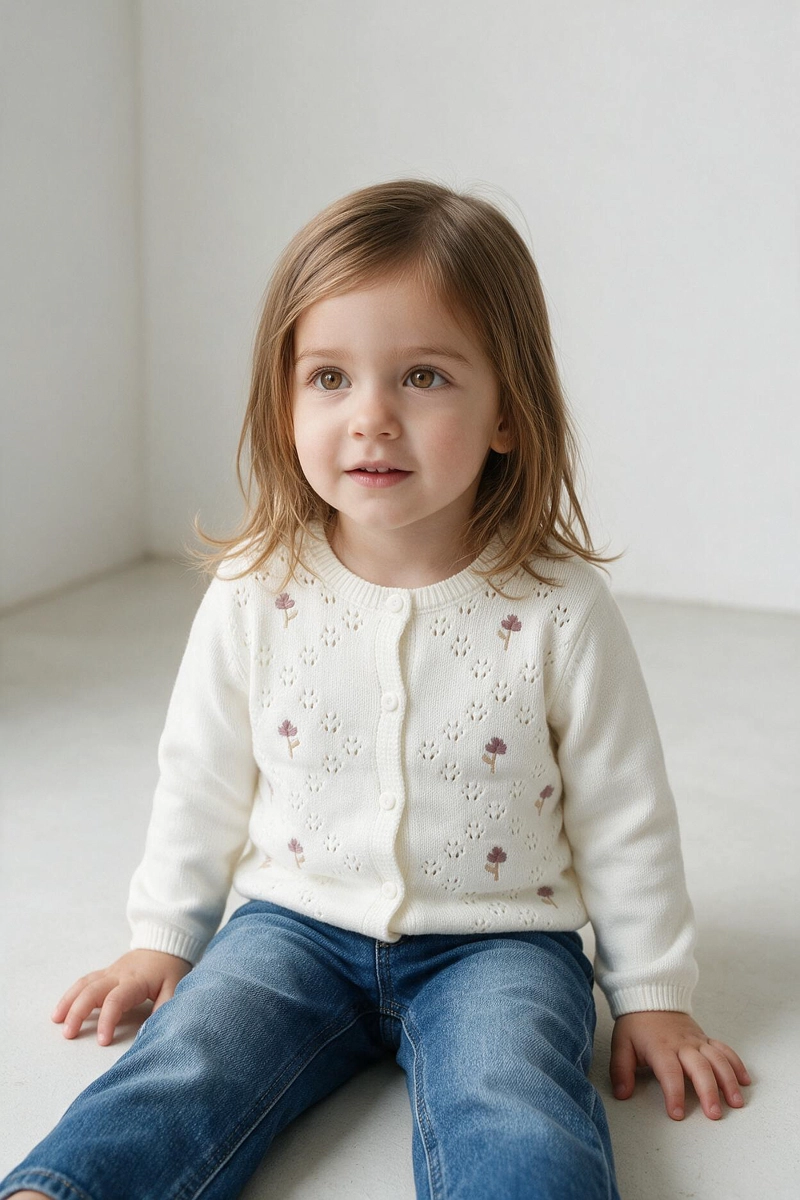 CHALECO TEJIDO CREMA NIÑA 6-9M A 4-5A COLLOKY - 2