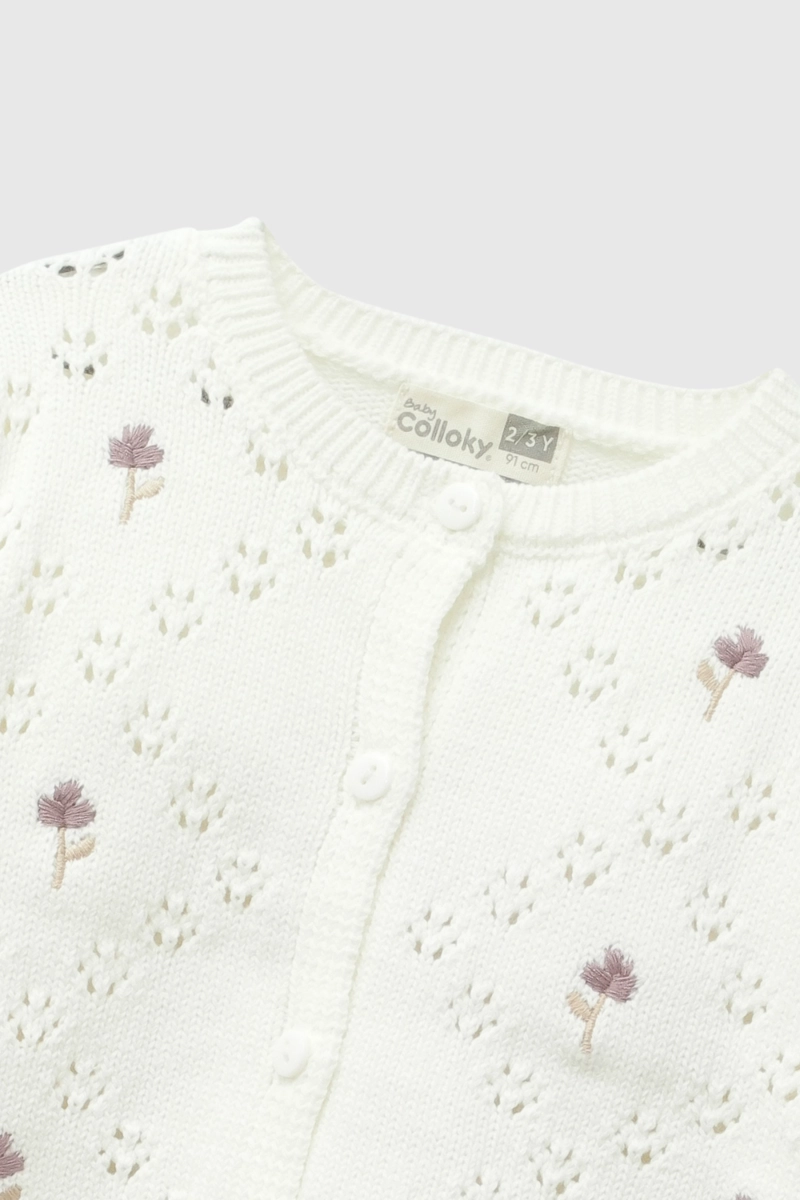 CHALECO TEJIDO CREMA NIÑA 6-9M A 4-5A COLLOKY - 3