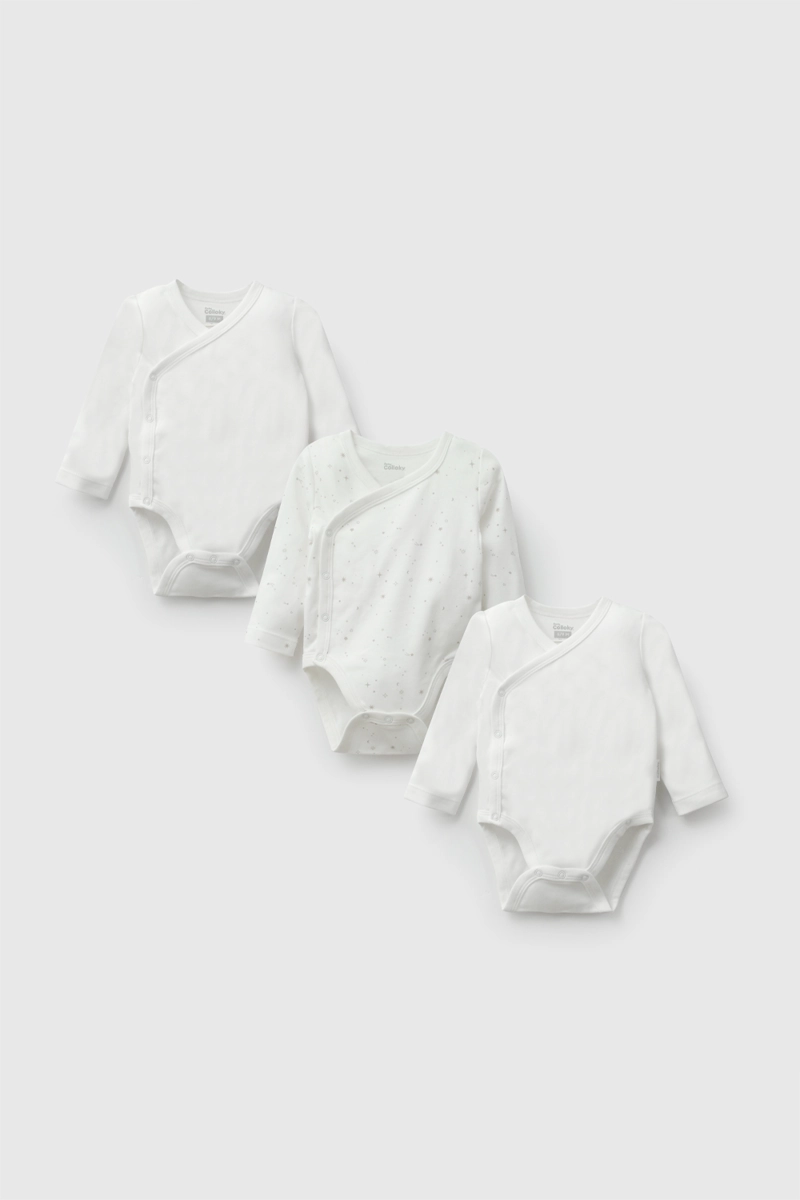 PACK 3 BODY ALGODON BLANCO UNISEX 0M A 18/24M COLLOKY - 1