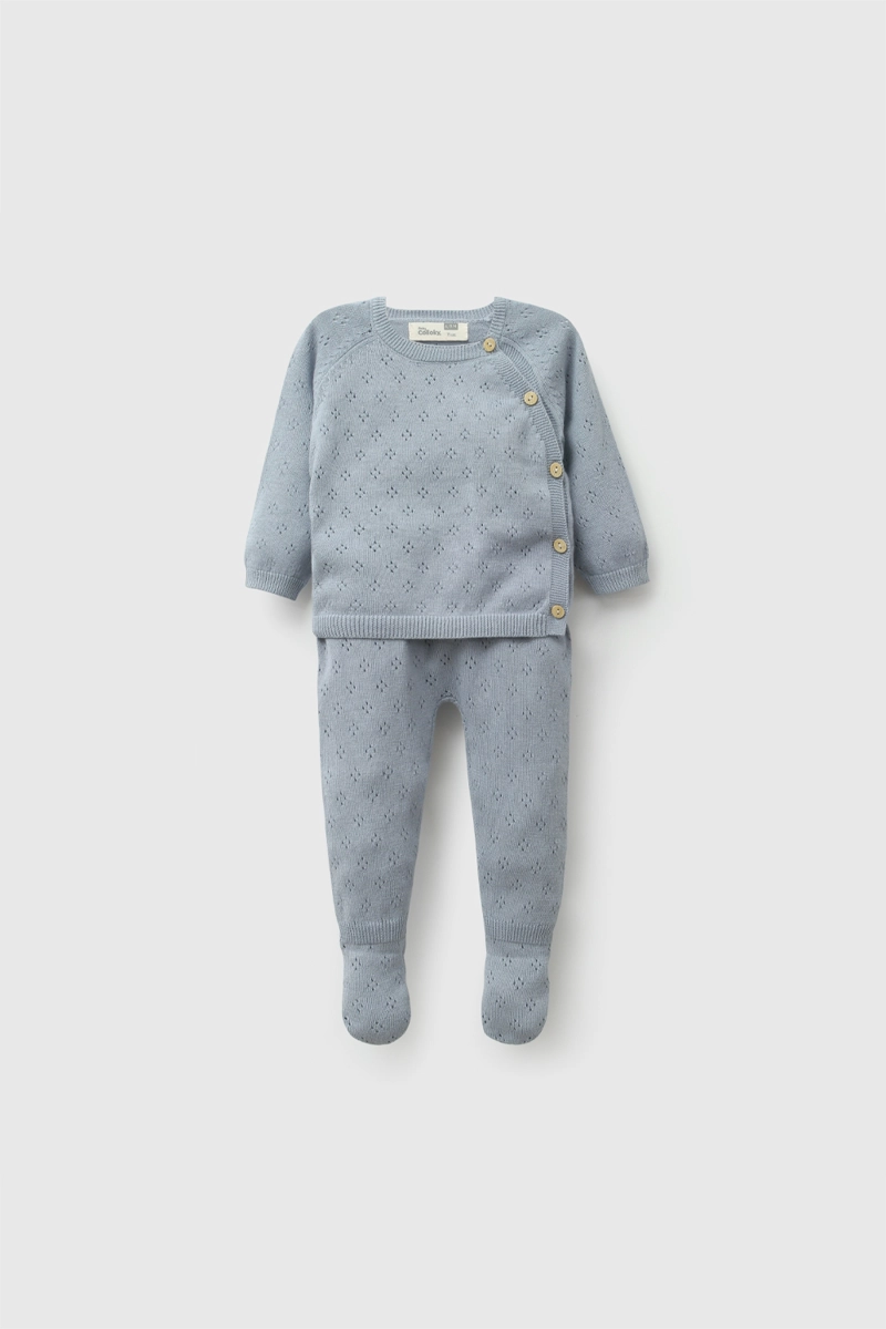 CONJUNTO TEJIDO DENIM NIÑO RN A 6-9M COLLOKY - 1