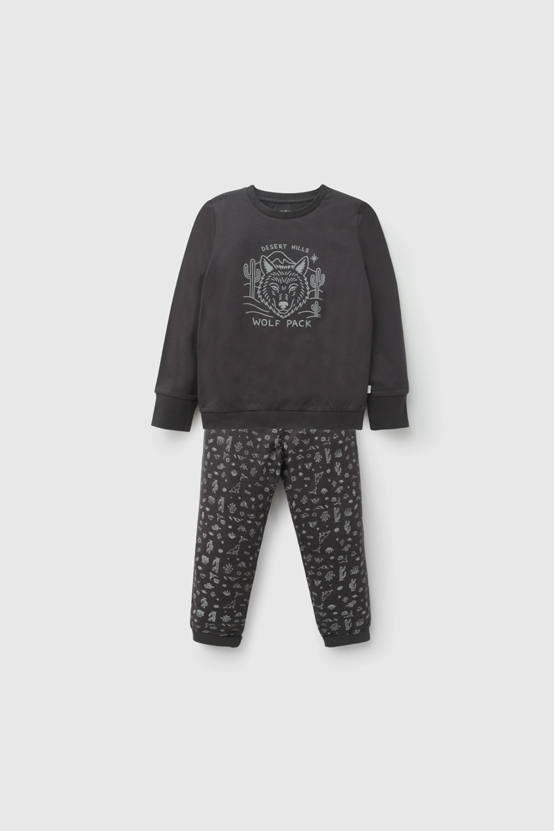 PIJAMA ALGODON ESTAMPADO NEGRO NIÑO 2A A 12A COLLOKY - 1