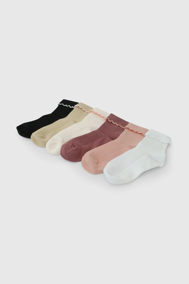 PACK 6 CALCETIN 3/4 VUELOS MULTICOLOR NIÑA 3/4A A 9/12A COLLOKY - 2