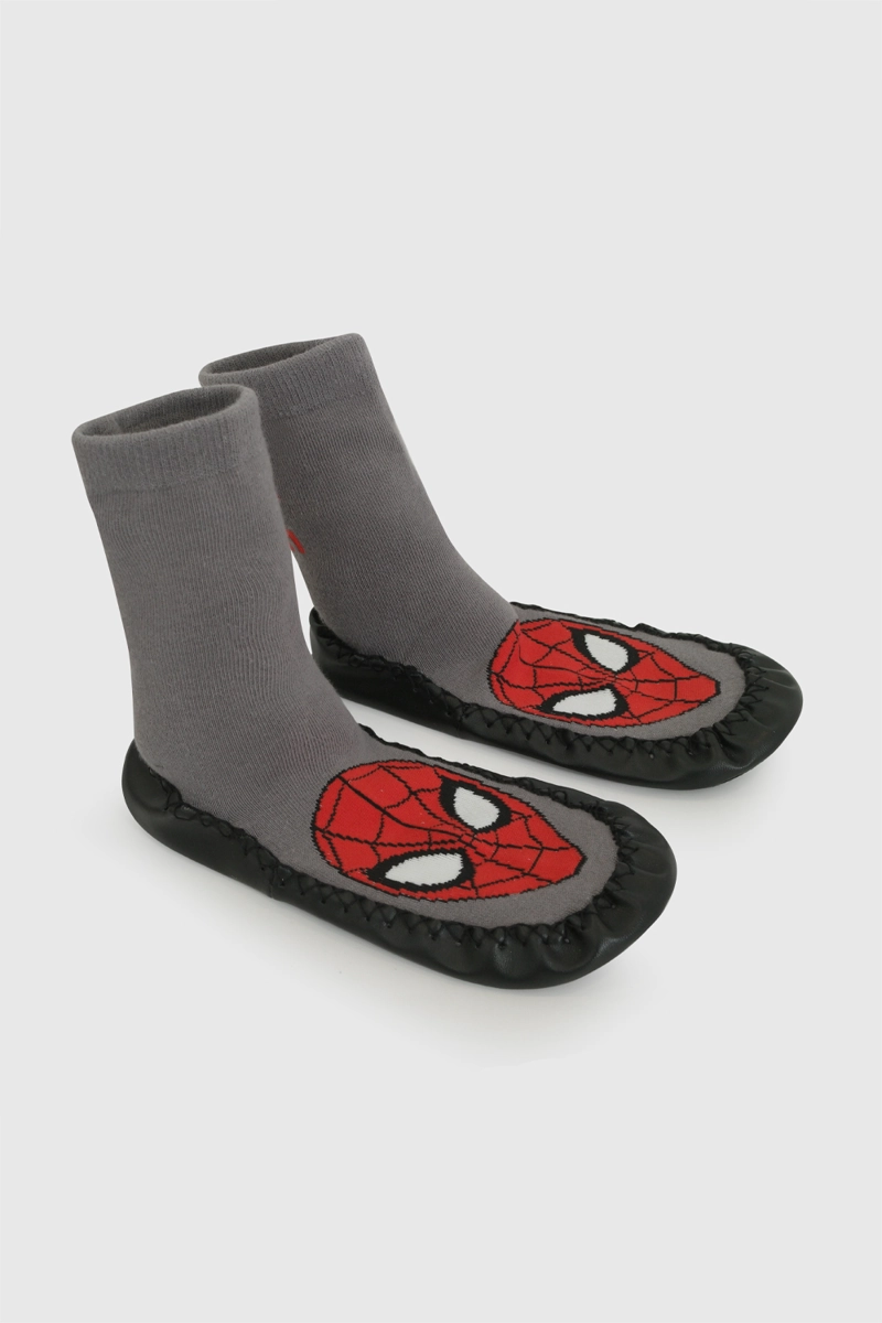 CALCETIN ANTIDESLIZANTE SPIDERMAN GRIS NIÑO 3/4A A 9/12A COLLOKY - 3