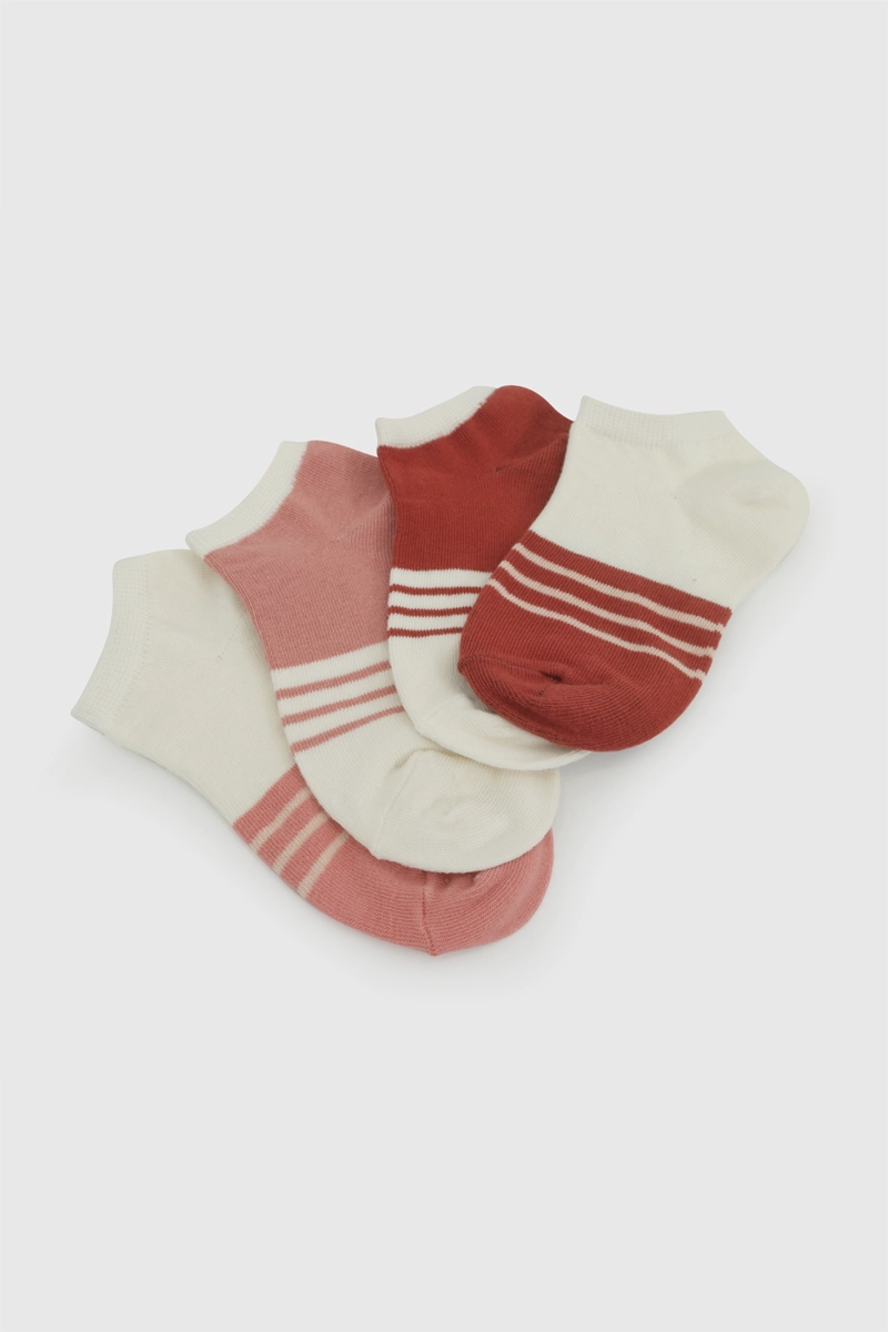 PACK 4 CALCETIN TRAINEE PUNTO SUAVE Y RESISTENTE ROSADO NIÑA 3/4A A 9/12A COLLOKY - 3