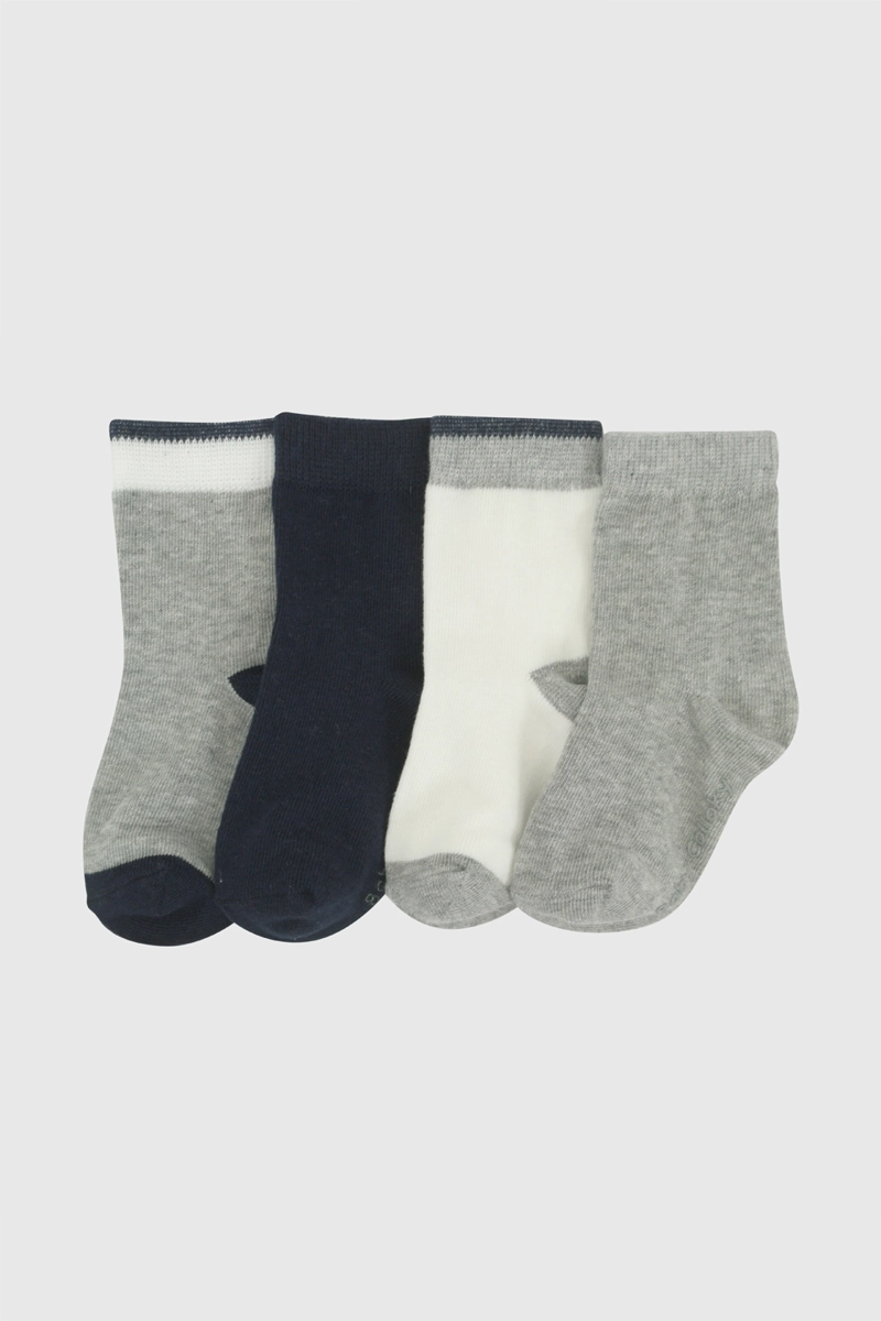CALCETIN DEPORTIVO PUNTO SUAVE Y RESISTENTE NIÑO GRIS 0/3M A 3/4A - 1