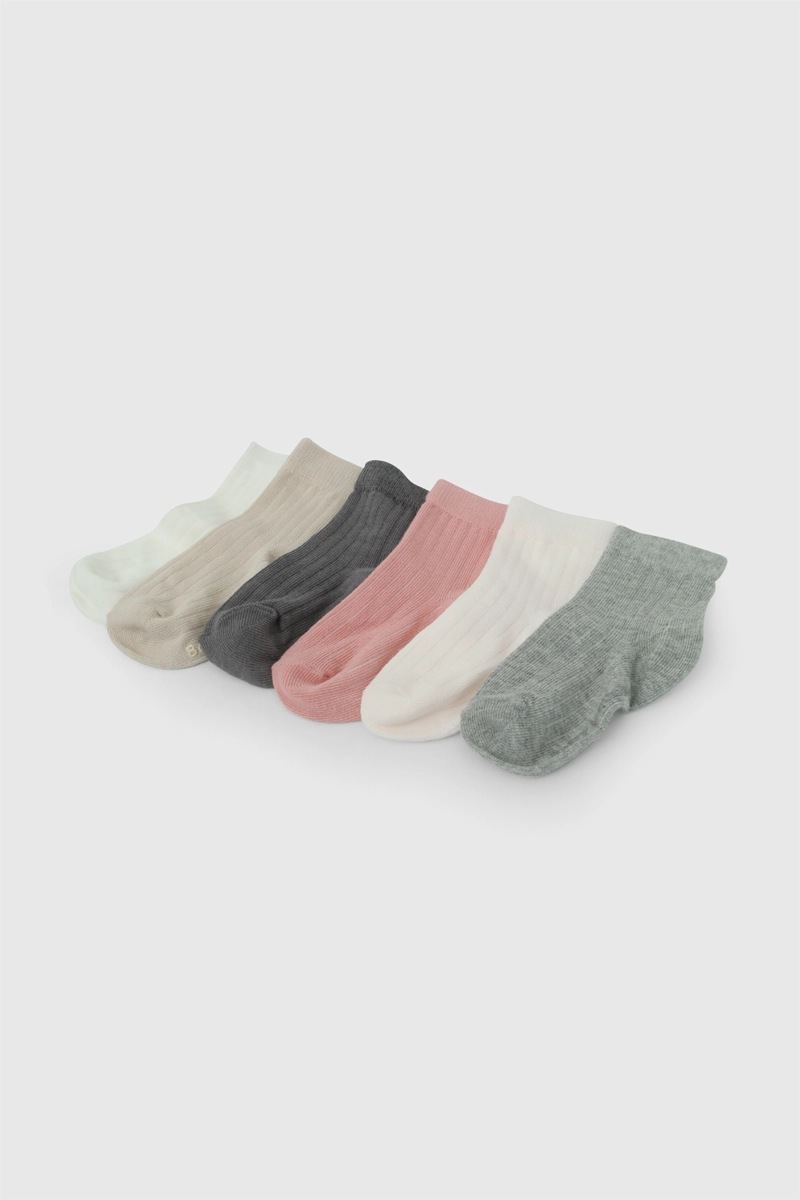 PACK 6 CALCETIN DEPORTIVO PUNTO SUAVE Y RESISTENTE MULTICOLOR NIÑA 0/3M A 3/4A COLLOKY - 2