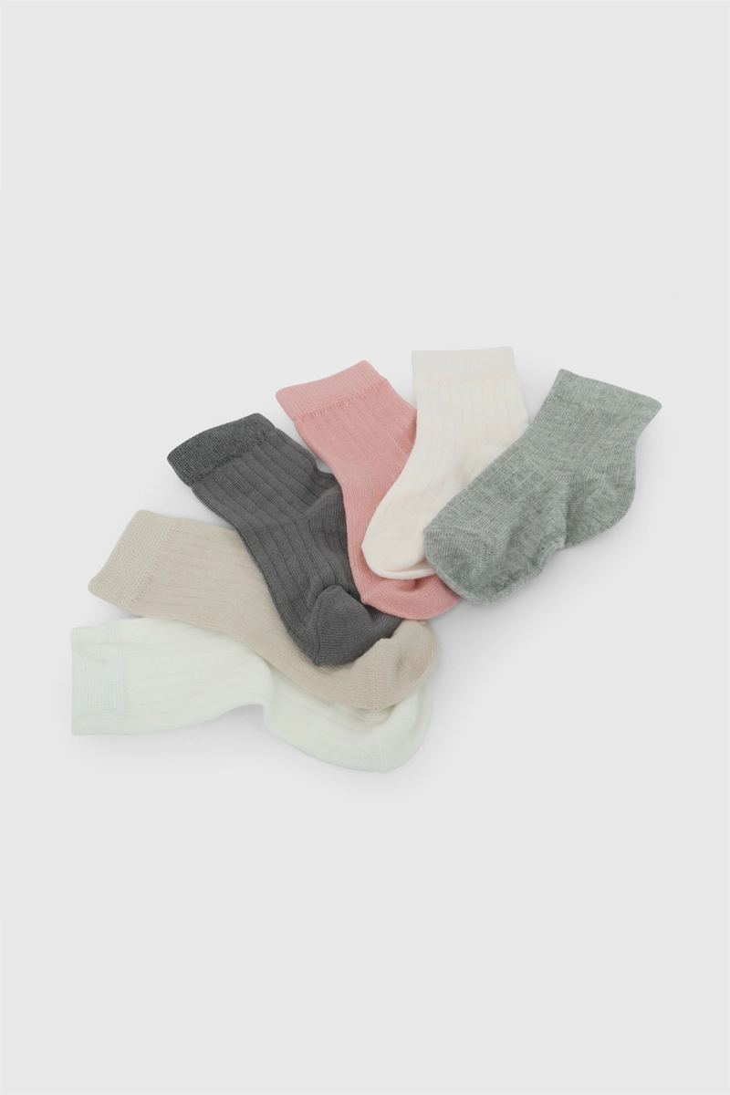 PACK 6 CALCETIN DEPORTIVO PUNTO SUAVE Y RESISTENTE MULTICOLOR NIÑA 0/3M A 3/4A COLLOKY - 3