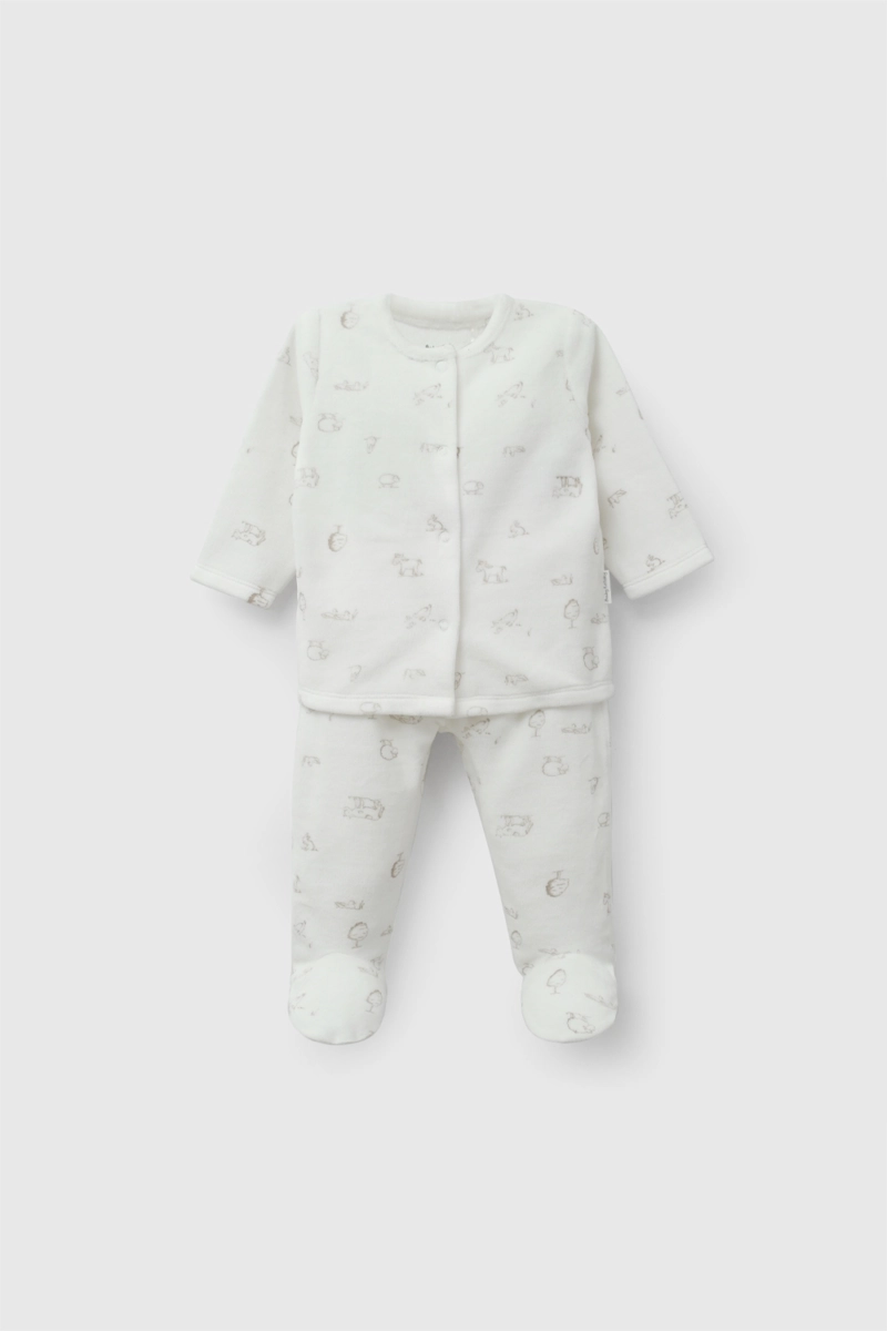 CONJUNTO FARM PLUSH CREMA NIÑO RN A 6-9M COLLOKY - 1