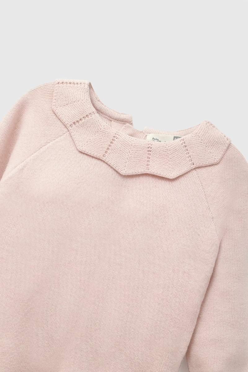 CONJUNTO TEJIDO ROSA VIEJO NIÑA RN A 6-9M COLLOKY - 5
