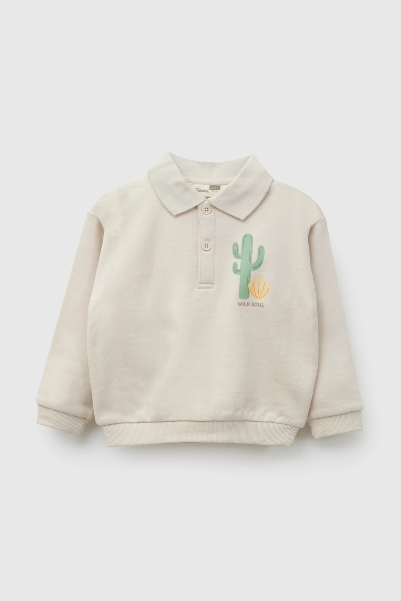 POLERON POLO CACTUS BEIGE NIÑO 6-9M A 4-5A COLLOKY - 1