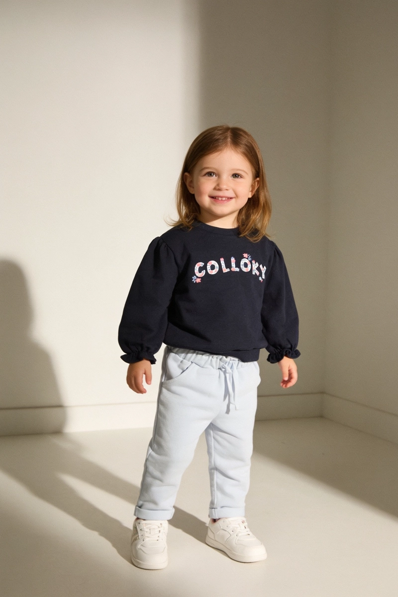 PANTALON BUZO CELESTE NIÑA 6-9M A 4-5A COLLOKY - 2