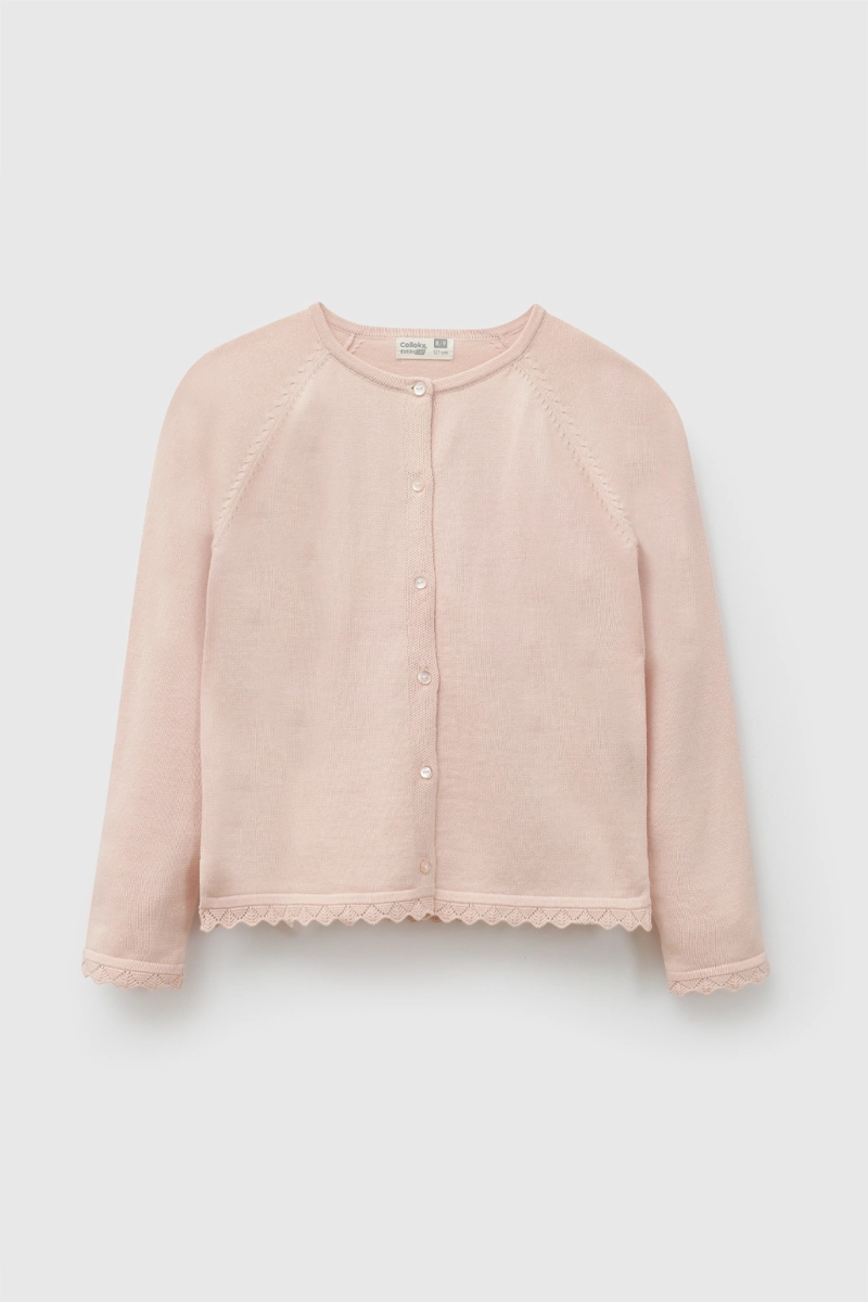 CHALECO TEJIDO ROSA VIEJO NIÑA 3-4A A 12-13A COLLOKY - 1