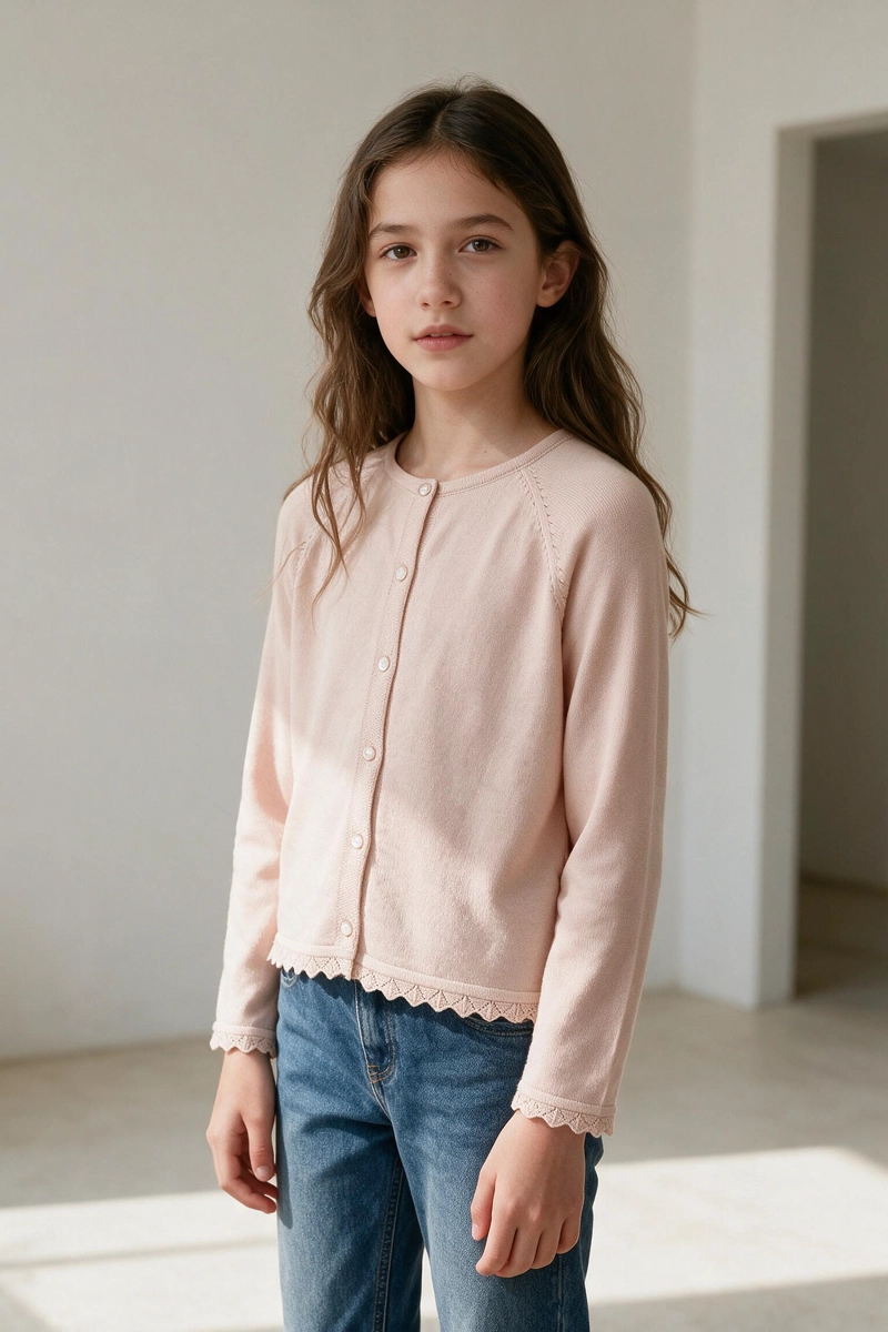 CHALECO TEJIDO ROSA VIEJO NIÑA 3-4A A 12-13A COLLOKY - 2
