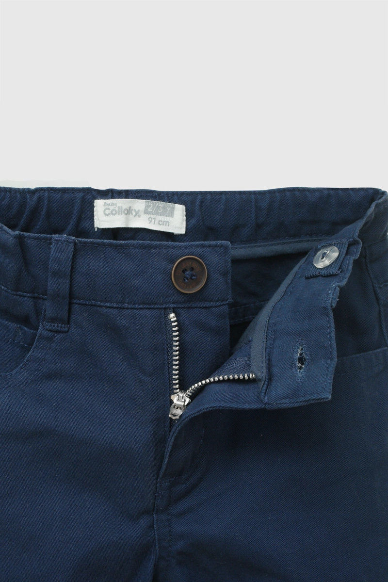 PANTALON GABARDINA AZUL MARINO NIÑO 6-9M A 4-5A COLLOKY - 3