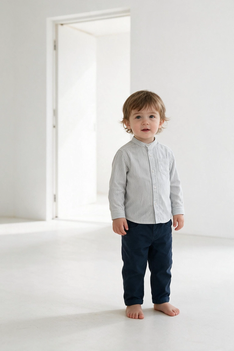 PANTALON GABARDINA AZUL MARINO NIÑO 6-9M A 4-5A COLLOKY - 3