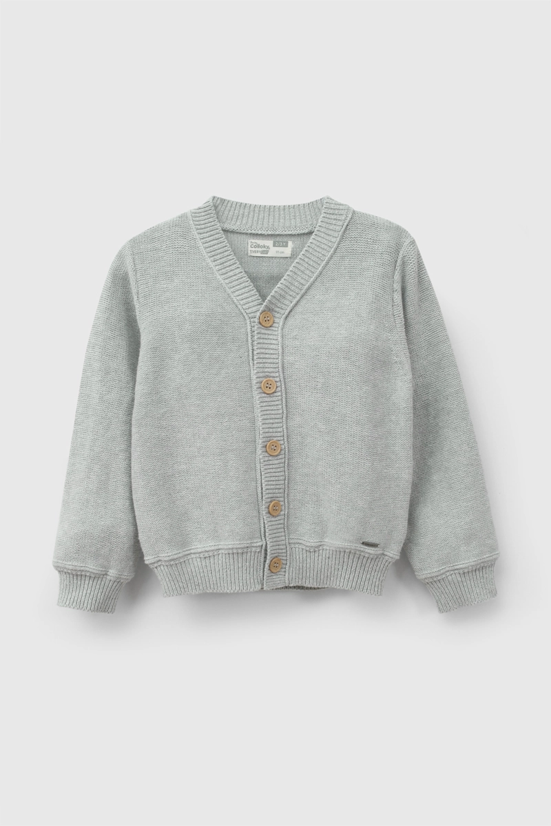 CHALECO BOTONES GRIS NIÑO 6-9M A 4-5A COLLOKY - 1