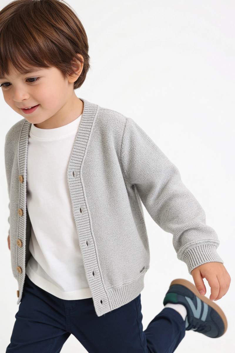 CHALECO BOTONES GRIS NIÑO 6-9M A 4-5A COLLOKY - 5