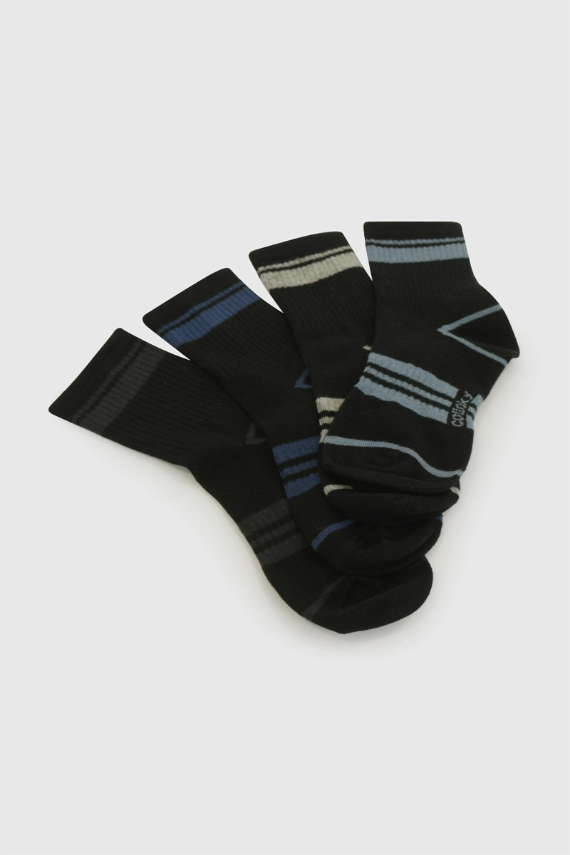 PACK 4 CALCETIN 3/4 PUNTO SUAVE Y RESISTENTE NEGRO NIÑO 3/4A A 9/12A COLLOKY - 3