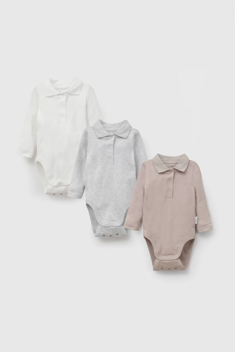 SET BODY CUELLO POLO RIB CAFE NIÑO 0-3M A 11/2-2A COLLOKY - 1