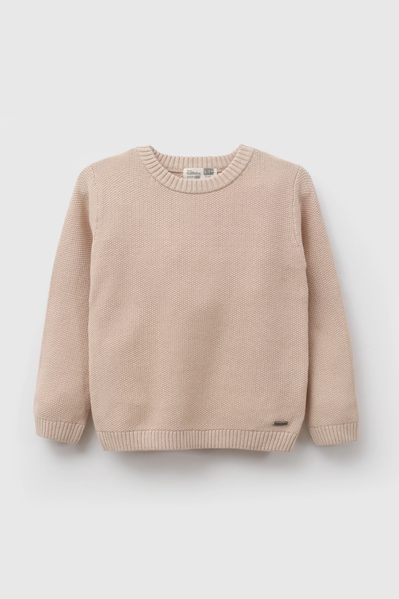 SWEATER TEJIDO BEIGE NIÑO 6-9M A 4-5A COLLOKY - 1
