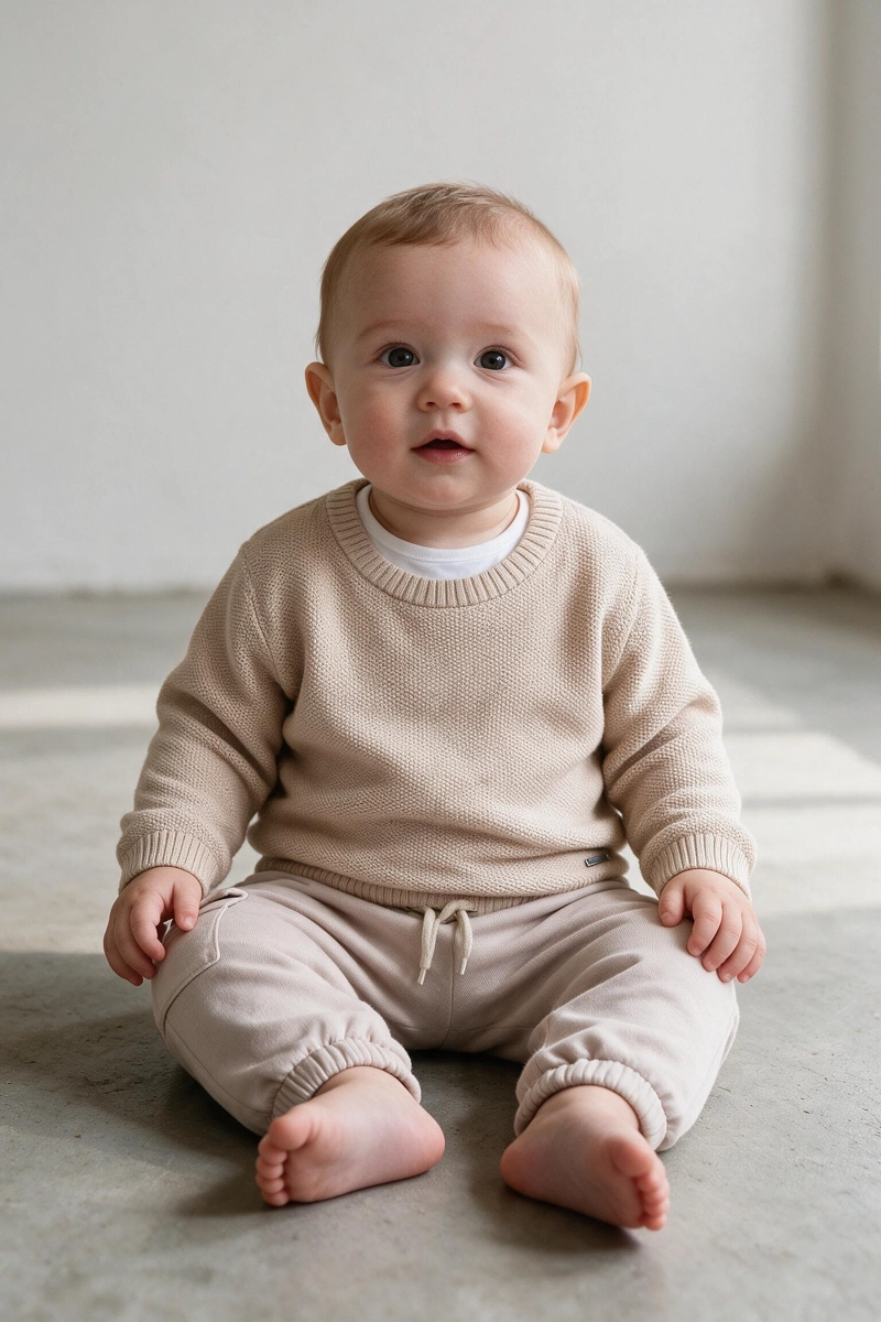 SWEATER TEJIDO BEIGE NIÑO 6-9M A 4-5A COLLOKY - 2