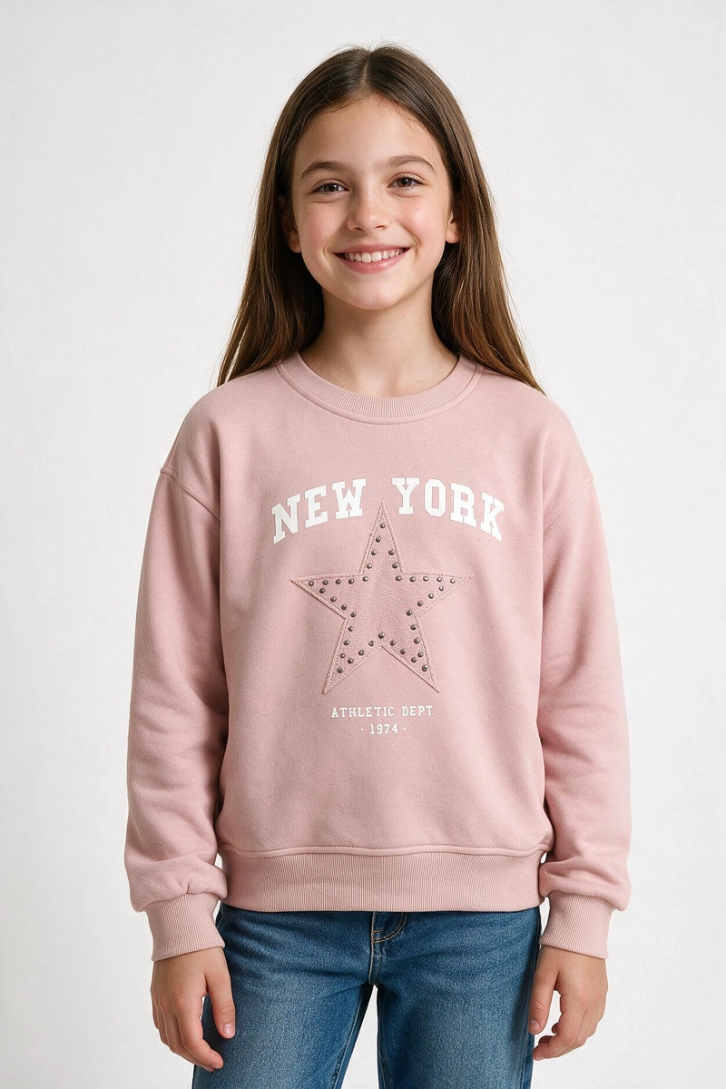 POLERON NEW YORK ROSA VIEJO NIÑA 3-4A A 12-13A COLLOKY - 2