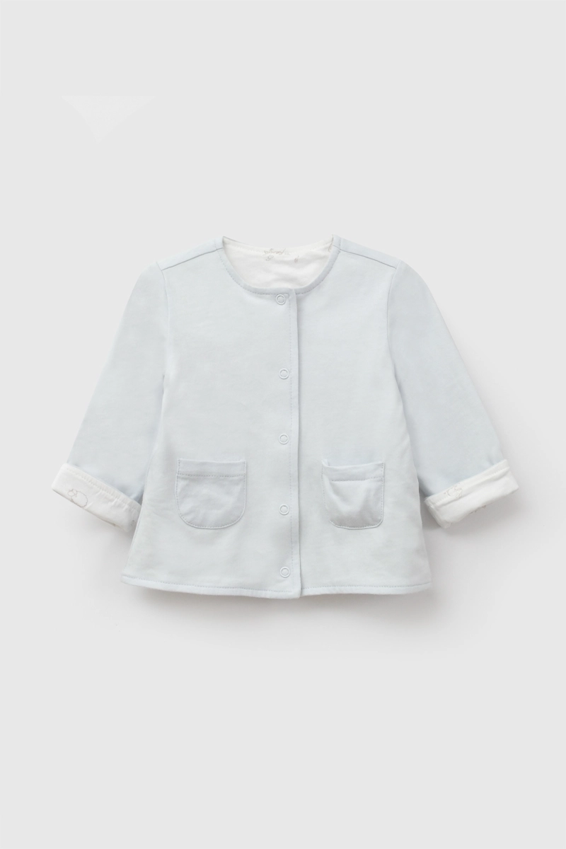 CHAQUETA REVERSIBLE ALGODON CREMA UNISEX RN A 6-9M COLLOKY - 1