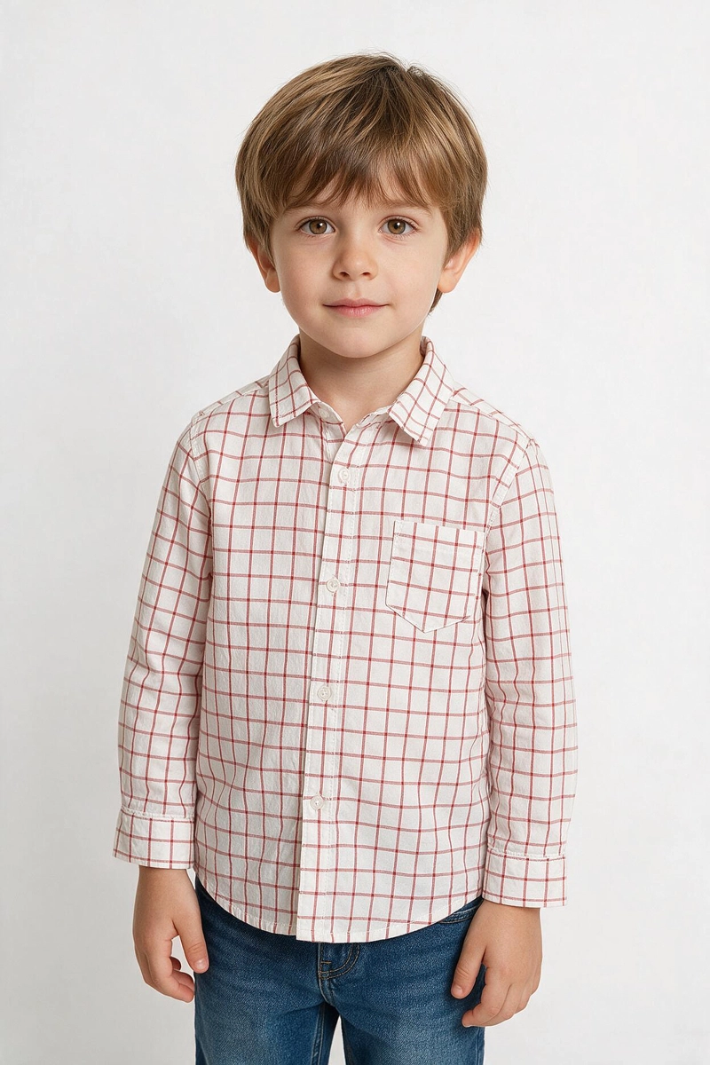 CAMISA POPELINA ROJO NIÑO 6-9M A 4-5A COLLOKY - 2