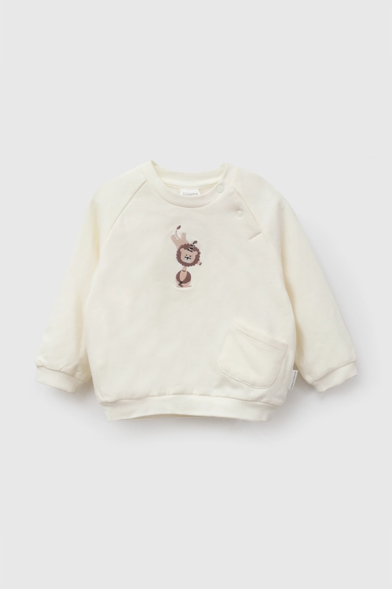 CONJUNTO LEON BORDADO POLYCOTTON BEIGE NIÑO RN A 6-9M COLLOKY - 2