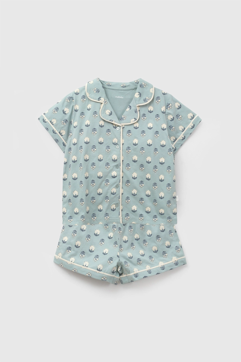 PIJAMA FLORES AZUL NIÑA 2A A 12A COLLOKY - 1