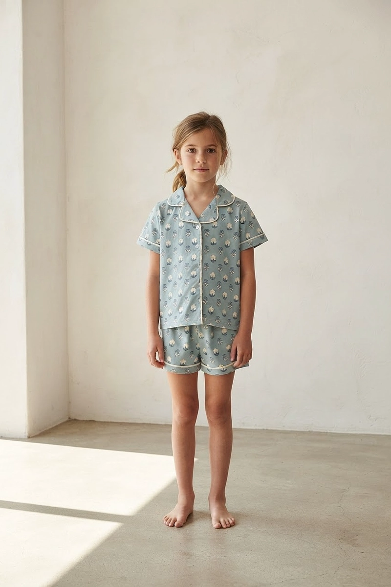 PIJAMA FLORES AZUL NIÑA 2A A 12A COLLOKY - 2