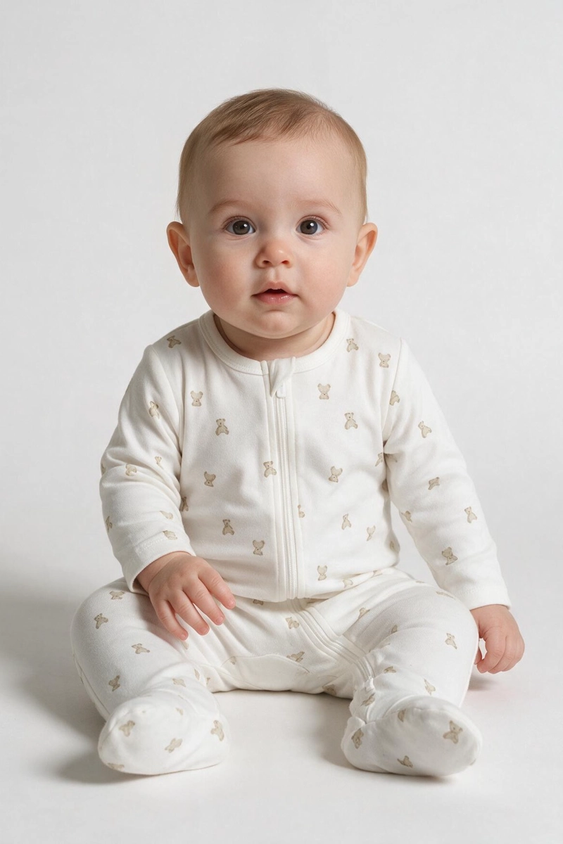 PIJAMA ALGODON BEIGE UNISEX 0/3M A 18/24M COLLOKY - 2